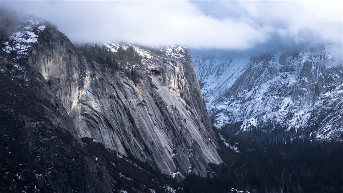 Snowy Mountains and Rocky Cliffs 4K