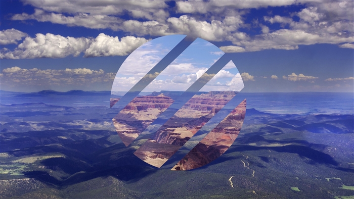 Grand Canyon landscape with geometric overlay