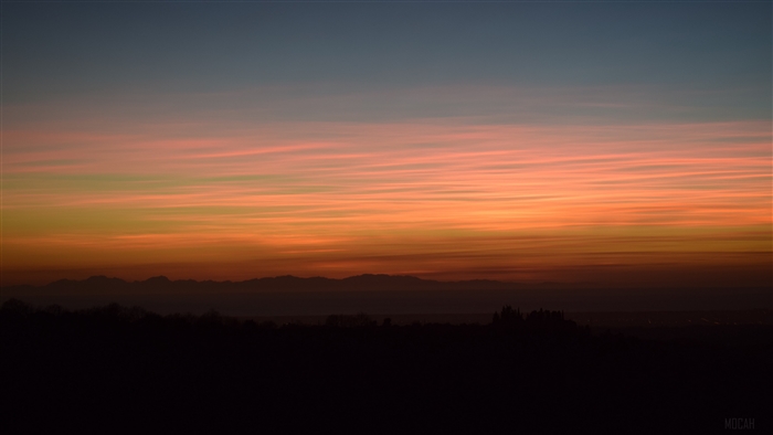 Sunset over mountains and forest 4K
