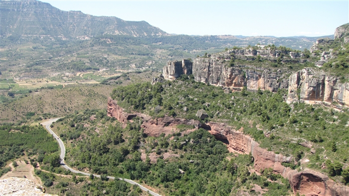 View of mountains and cliffs in Spain 4K