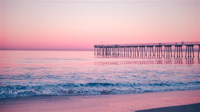 Pier over the sea at sunset