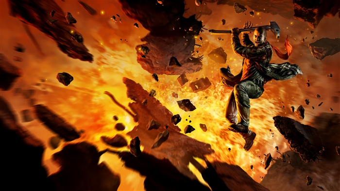 Man with hammer in Red Faction Guerrilla Re Mars Tered 4K