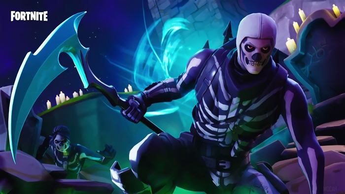 Fortnite Skull Trooper with Scythe 4K