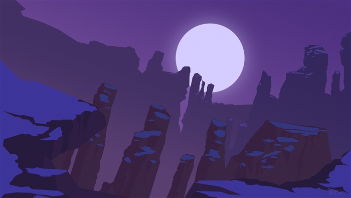 Minimalist Canyon Landscape 4K