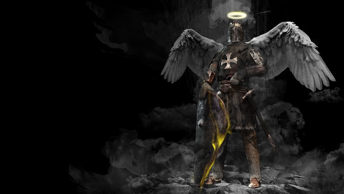 Angel Knight with Wings and Halo 4K