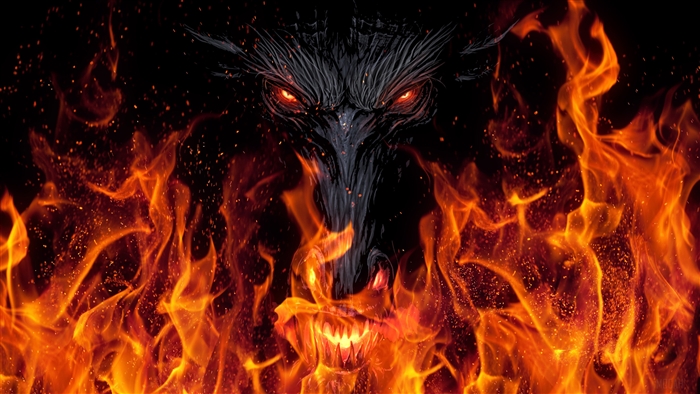 Dragon Demon Devil in Flames 4K