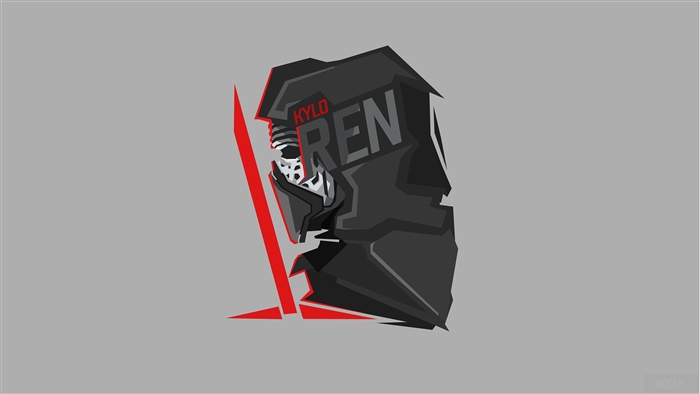 Kylo Ren from Star Wars Minimalist 4K