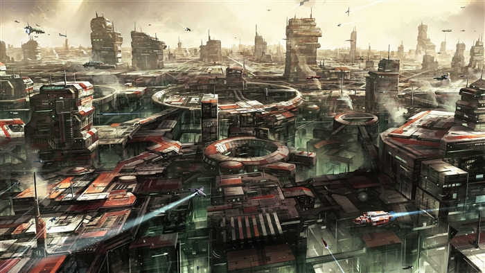Star Citizen Science Fiction Cityscape 4K