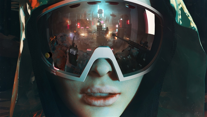 Futurist Scifi Character with Goggles 4K