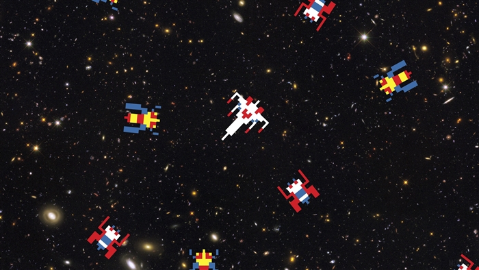 Space Invaders Spaceships in Deep Space 4K
