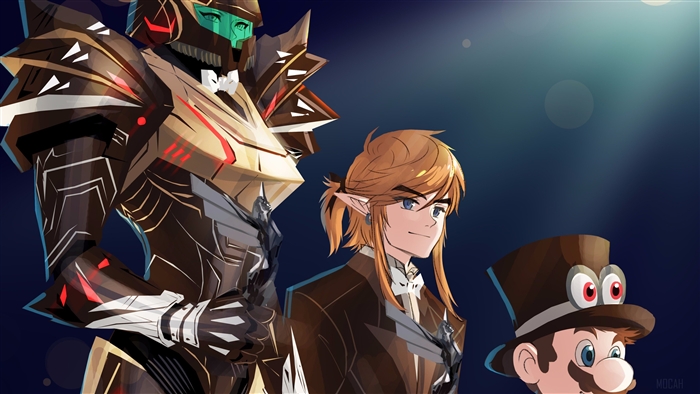 Samus Aran, Link, and Mario Crossover 4K