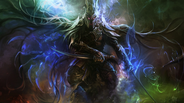 Fantasy Warrior with Glowing Energy and Swords 4K