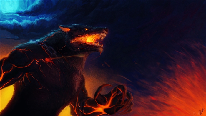 Fenrir from Smite Artwork 4K