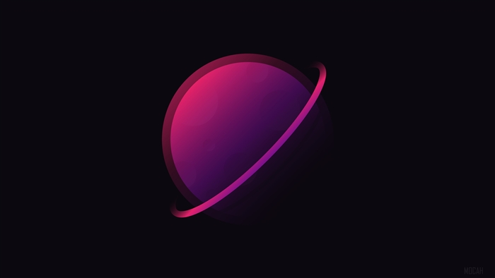 Minimalist 4K Planet with Ring