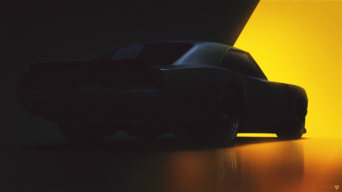 Dodge Charger Minimalist Concept Art 4K