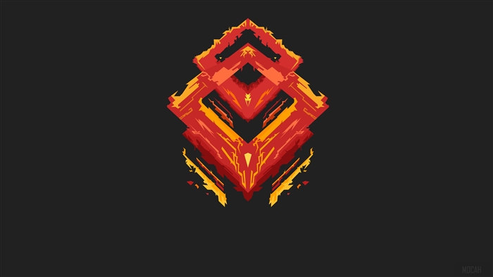 Minimalist Red and Yellow Abstract Logo 4K