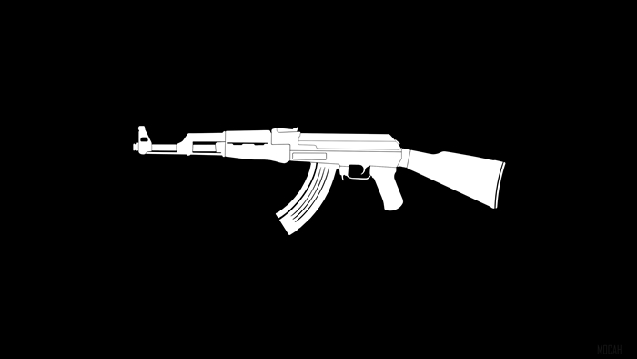 Minimalist AK47 Gun Silhouette 4K