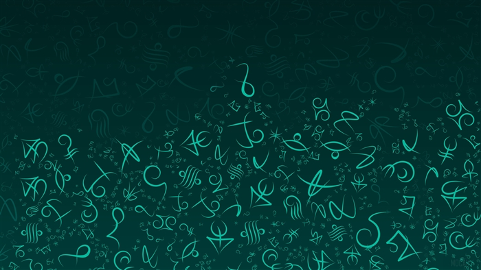 Abstract Teal Symbols 4K