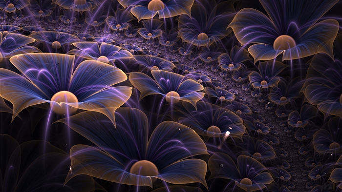 Abstract Flower Fractal Digital Art
