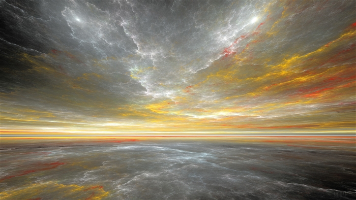 Abstract Fractal Sky and Ocean