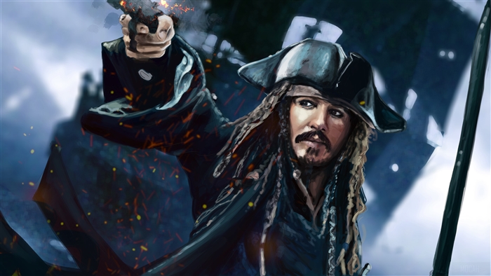 Jack Sparrow from Pirates of the Caribbean 4K Artwork