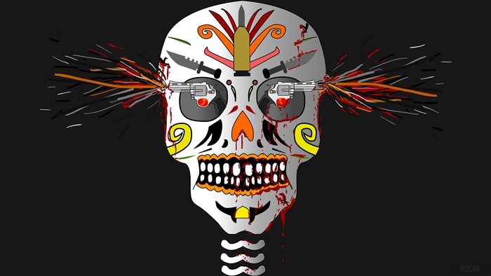 Skull And Gun Art