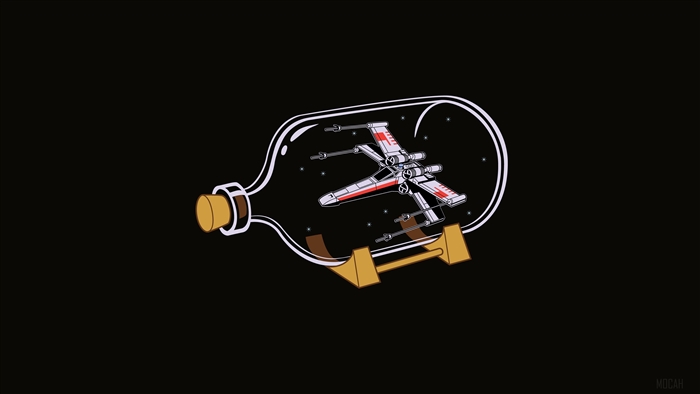 X-Wing Starfighter in a Bottle 4K