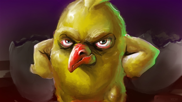 Angry chick hatching from egg 4K