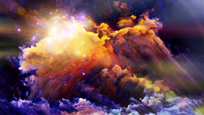 Abstract Nebula with Stars and Light