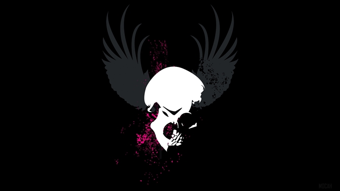 Grunge Skull with Wings 4K