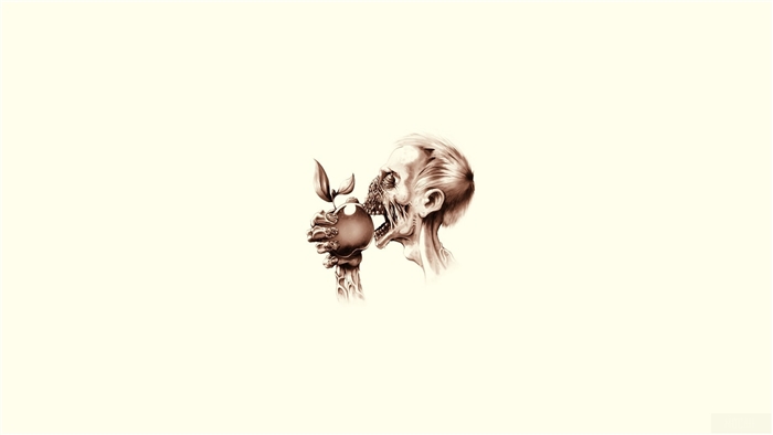 Zombie Eating an Apple 4K