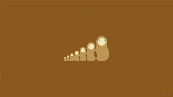 Matryoshka dolls in a row