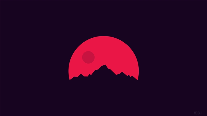 Minimalist Red Mountains 4K