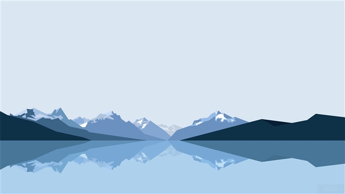 Minimalist Blue Mountain Landscape 4K