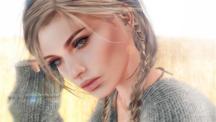 Blonde Girl Art 4K