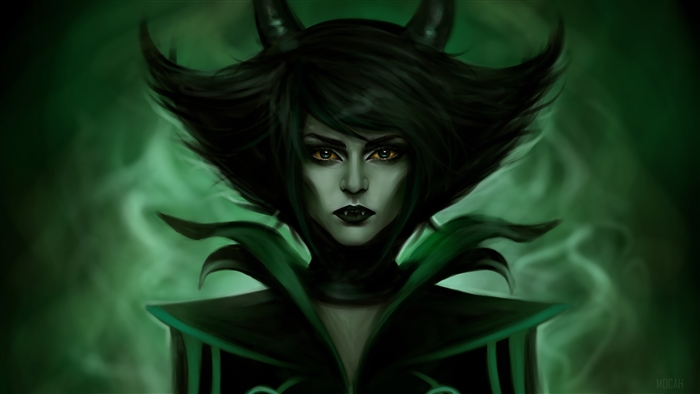 Demon with green smoke and horns 4K
