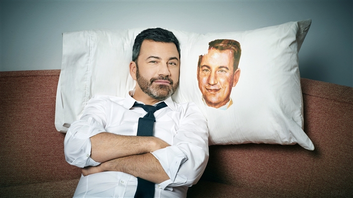 Jimmy Kimmel on a Pillow with a Portrait