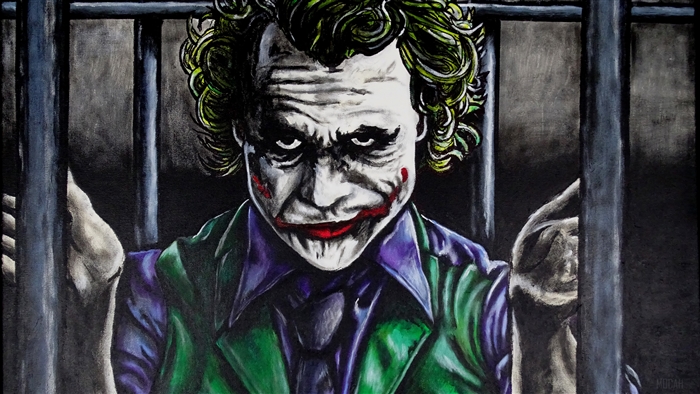 The Joker from Batman behind bars