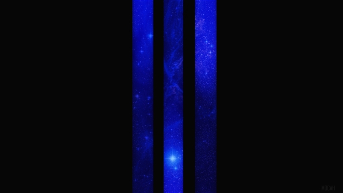 Three vertical stripes with galaxy pattern