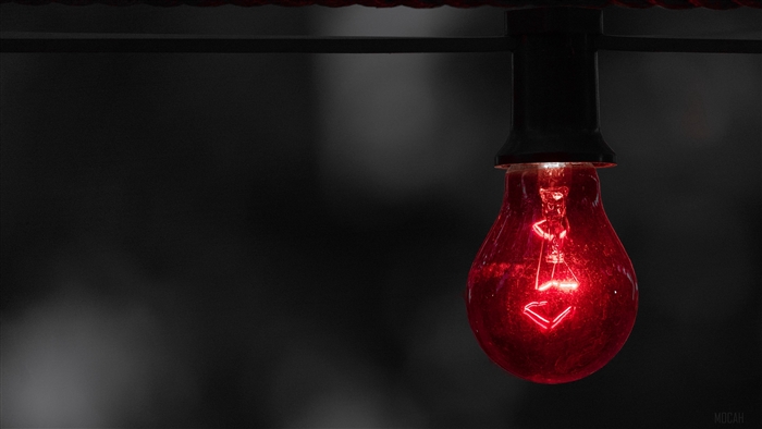 Red light bulb with filament