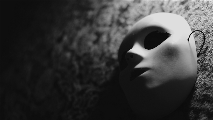 Monochrome mask on textured surface
