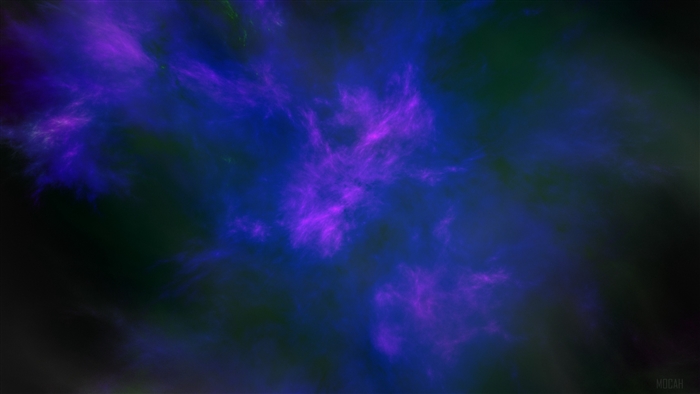 Purple and blue nebula in dark space 4K