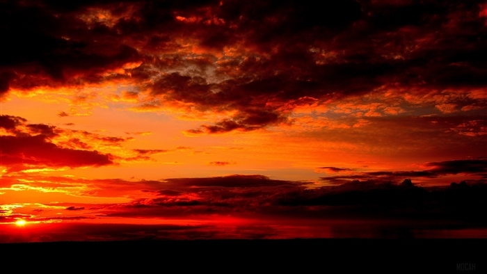 Dark clouds at sunset 4K