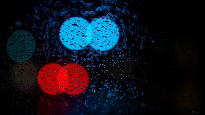 Bokeh lights and water drops on glass 4K