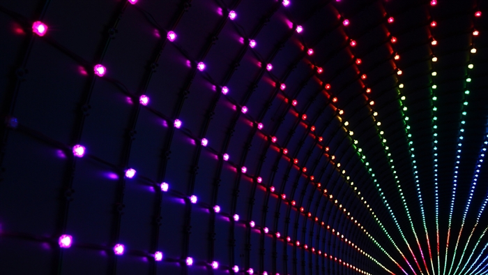 Abstract pattern of colorful LED lights