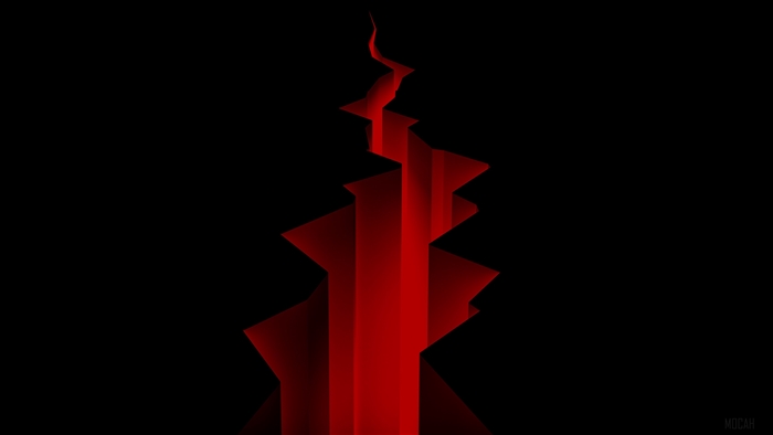 Red crack in black background 4K