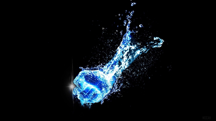 Fist made of water splashing