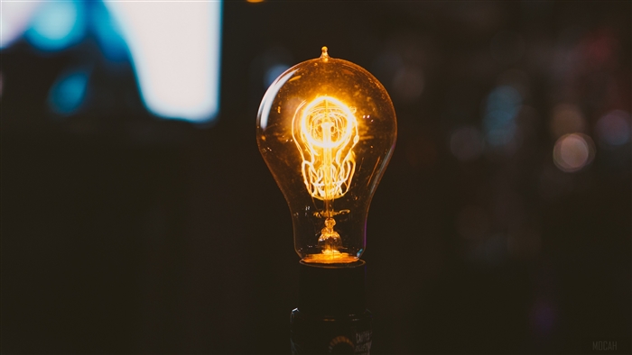 Close-up of a glowing Edison light bulb