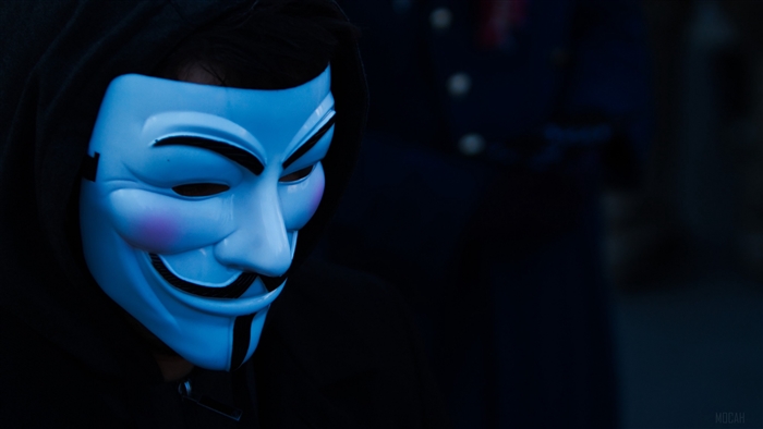 Anonymous mask in blue 4K