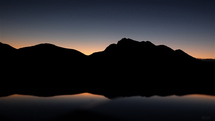 Dark Mountain Silhouette at Dusk 4K